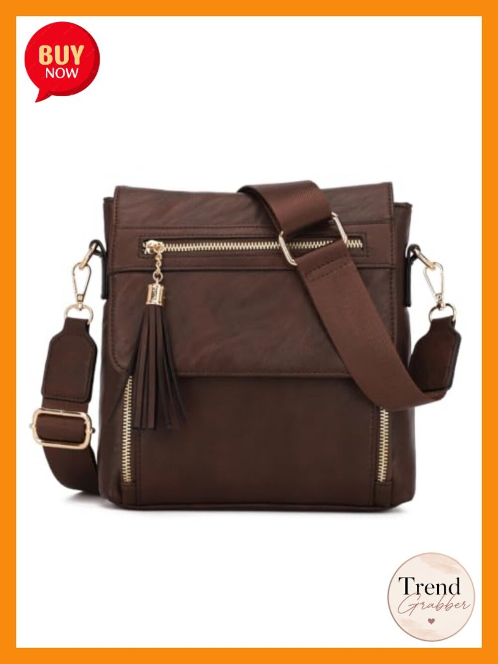 PU Leather Crossbody Bag Multi Pocket Shoulder Purse RFID Wallet